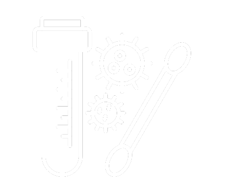 Imagen de un tubo de ensayo con un hisopo y virus, utilizado para realizar pruebas de hisopado. El hisopo está en contacto con la muestra de virus fuera del tubo de ensayo