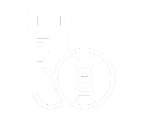Imagen de un tubo de ensayo con un círculo en el lado derecho, dentro del cual hay una representación de una cadena de ADN, simbolizando la técnica de PCR.